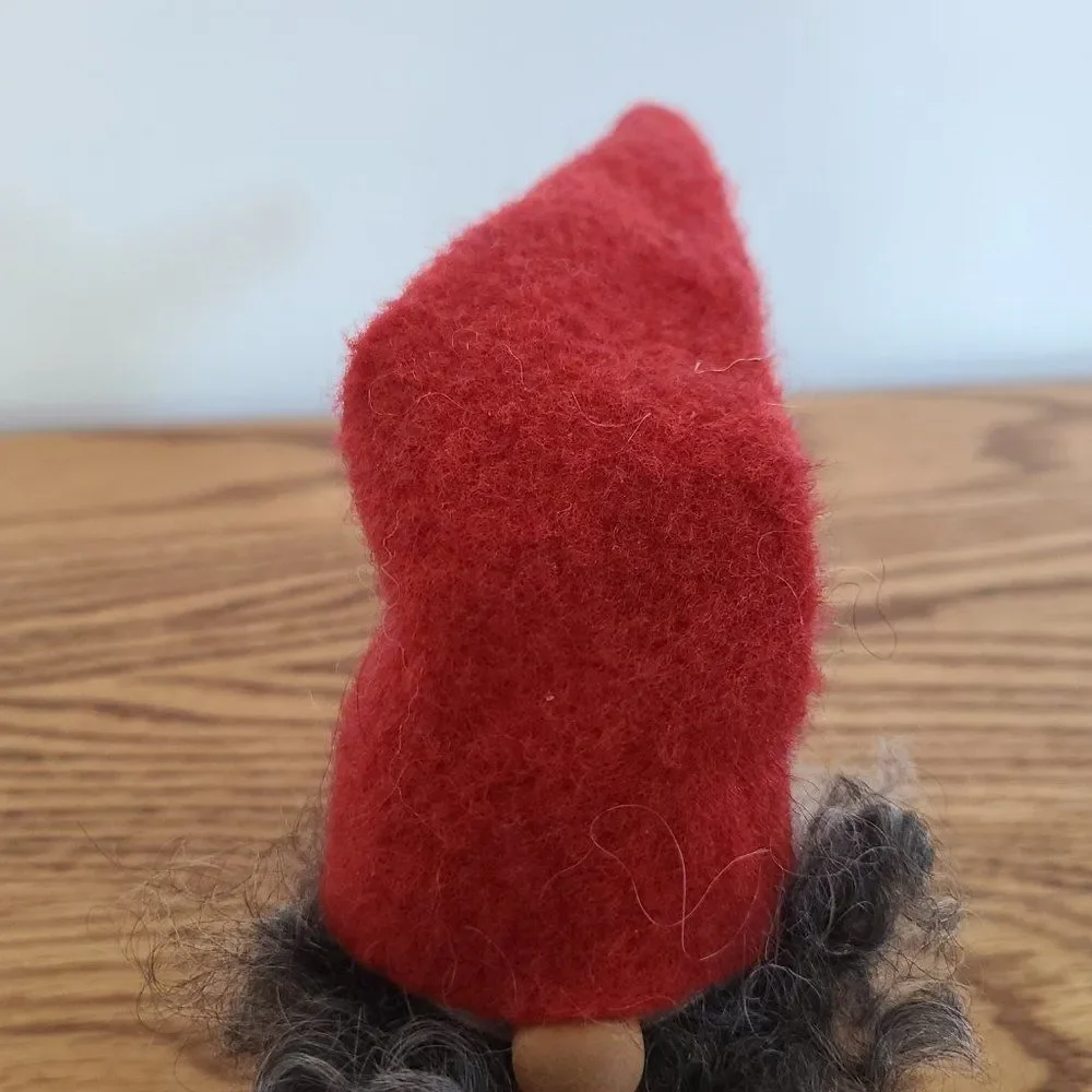 Handmade Sweden Larssons Tra Wood & Felt Christmas Tyko Santa Gnome Elf Figurine